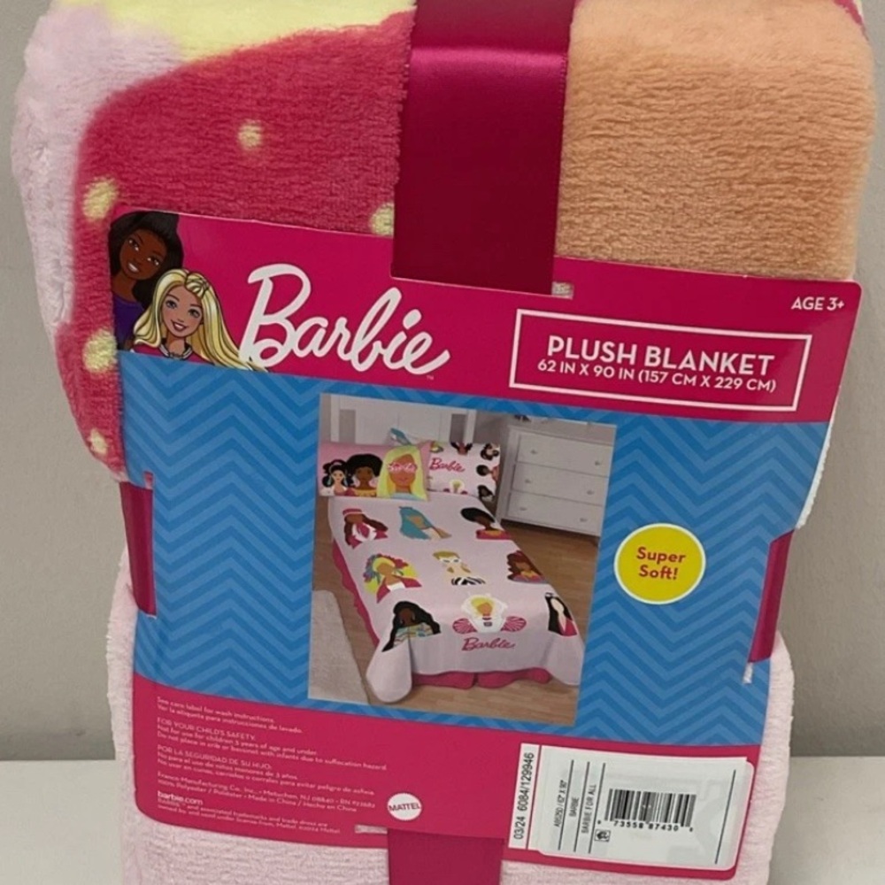 Barbie Super Soft Plush Blanket 62in X 90in